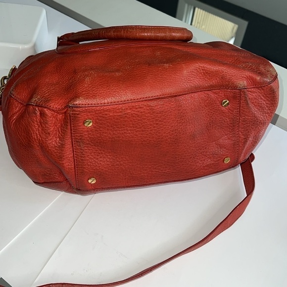 Tory Burch Amanda Orange Salmon Leather Satchel Shoulder Crossbody Bag - Picture 9 of 16